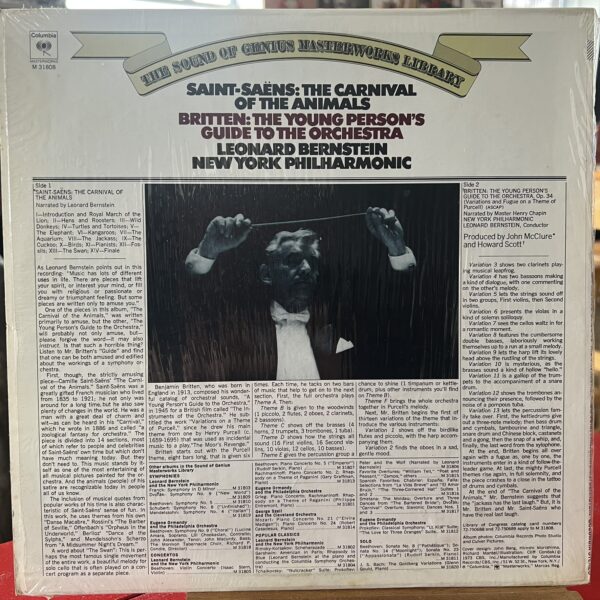 The Carnival Of The Animals / The Young Person's Guide To The Orchestra by Camille Saint-Saëns / Benjamin Britten - Leonard Bernstein, New York Philharmonic - Image 2